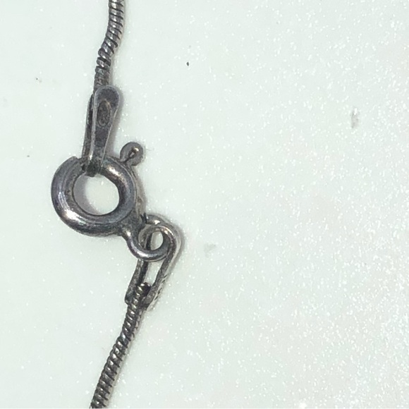 VTG Sterling Amethyst Druzy Slice Pendsnt w 925 Snake Chain 19” / 2.5” Pendant - Picture 11 of 11